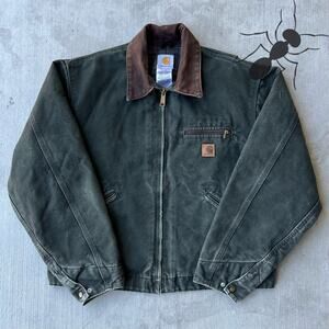 Vintage Y2K Carhartt J97 MOS green detroit work wear jacket